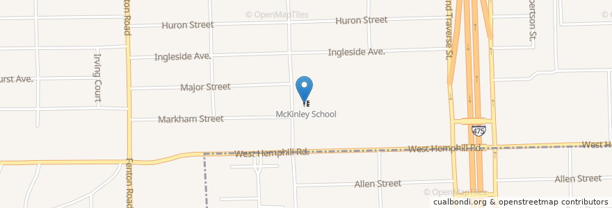 Mapa de ubicacion de McKinley School en Соединённые Штаты Америки, Мичиган, Genesee County, Flint.