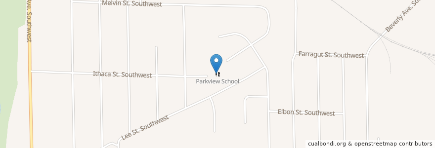 Mapa de ubicacion de Parkview School en Vereinigte Staaten Von Amerika, Michigan, Kent County, Wyoming.