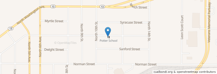 Mapa de ubicacion de Potter School en United States, Michigan, Saginaw County, City Of Saginaw.
