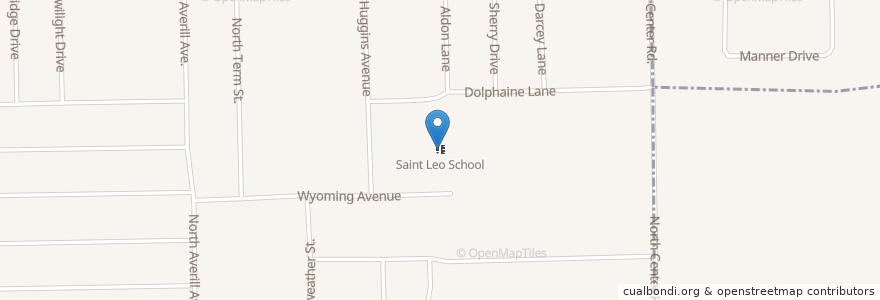 Mapa de ubicacion de Saint Leo School en 미국, 미시간, Genesee County, Flint.
