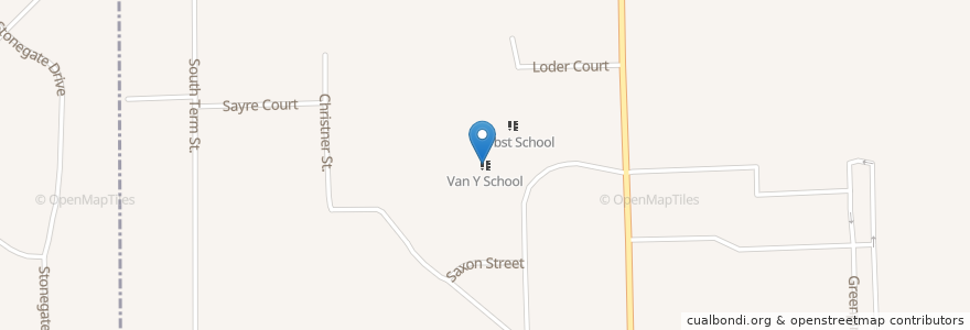 Mapa de ubicacion de Van Y School en États-Unis D'Amérique, Michigan, Genesee County, Burton.