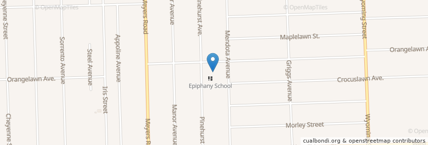 Mapa de ubicacion de Divine Inspiration Baptist Church en États-Unis D'Amérique, Michigan, Wayne County, Detroit.