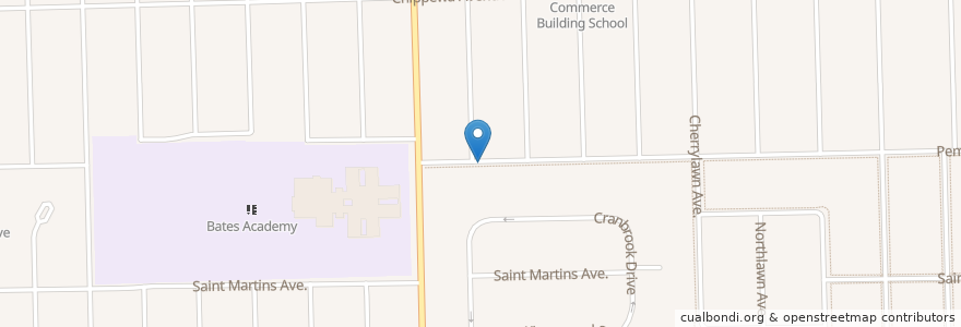 Mapa de ubicacion de Christian Gospel Center Church of God in Christ en United States, Michigan, Wayne County, Detroit.