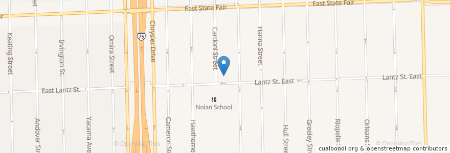 Mapa de ubicacion de Truth Evangelical Lutheran Church en United States, Michigan, Wayne County, Detroit.