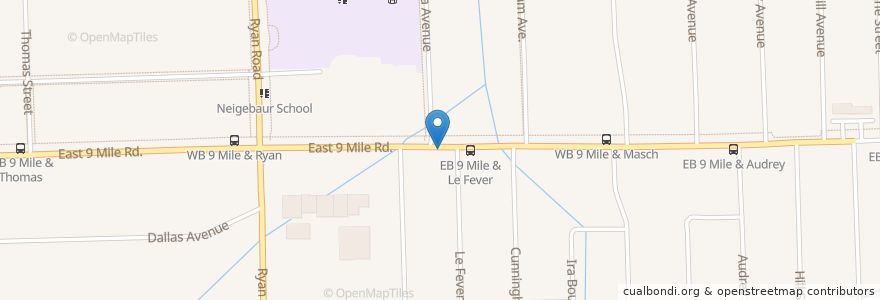 Mapa de ubicacion de Greater Miller Memorial Church of God in Christ en ایالات متحده آمریکا, میشیگان, Macomb County, Warren.