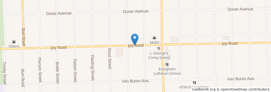 Mapa de ubicacion de God's Tabernacle of Love Baptist Church en Stati Uniti D'America, Michigan, Wayne County, Detroit.