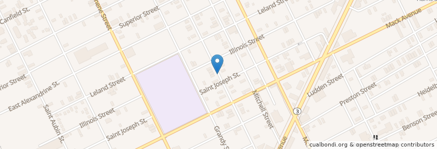 Mapa de ubicacion de Harper Avenue Church of God in Christ en Estados Unidos De América, Míchigan, Wayne County, Detroit.