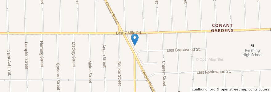 Mapa de ubicacion de Faith Temple Christian Methodist Episcopal Church en 미국, 미시간, Wayne County, Detroit.