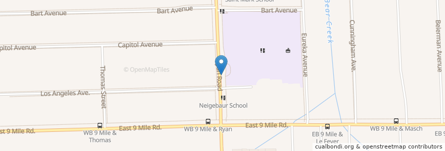 Mapa de ubicacion de Bart Alternative Education Center en États-Unis D'Amérique, Michigan, Macomb County, Warren.