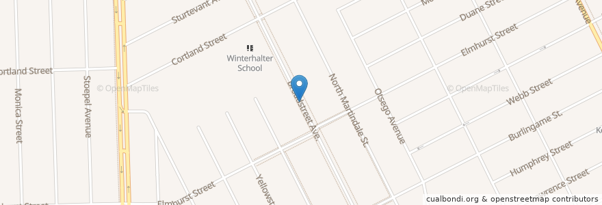 Mapa de ubicacion de Broadstreet Presbyterian Church en Estados Unidos Da América, Michigan, Wayne County, Detroit.