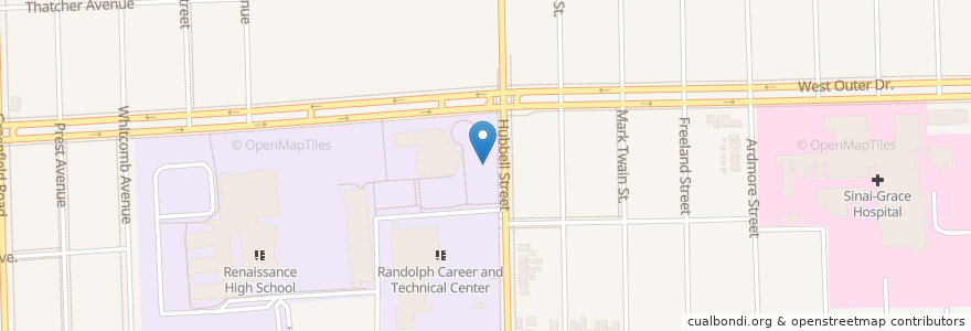 Mapa de ubicacion de Professional Development Academy en 미국, 미시간, Wayne County, Detroit.
