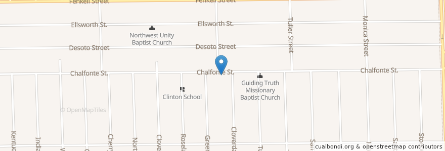 Mapa de ubicacion de Saint Galillee Baptist Church en 美利坚合众国/美利堅合眾國, 密歇根州, Wayne County, Detroit.