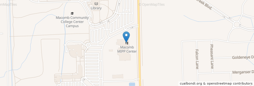 Mapa de ubicacion de Macomb MIPP Center en アメリカ合衆国, ミシガン州, Macomb County, Clinton Township.