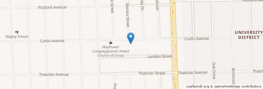 Mapa de ubicacion de Mayflower Nursery Play Center en ایالات متحده آمریکا, میشیگان, Wayne County, Detroit.