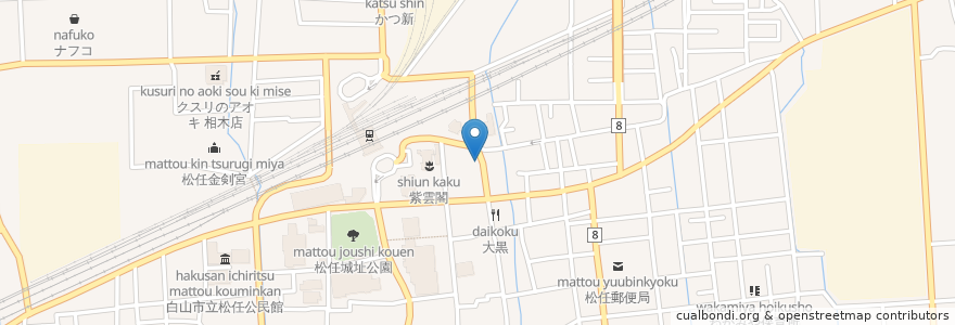 Mapa de ubicacion de 延命地蔵尊 en ژاپن, 石川県, 白山市.