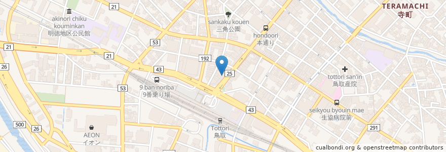 Mapa de ubicacion de すなば珈琲　新鳥取駅前店 en Jepun, 鳥取県, 鳥取市.