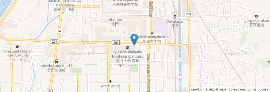 Mapa de ubicacion de ゆうちょ銀行 en Japan, Kyoto Prefecture, Kyoto, Fushimi Ward.