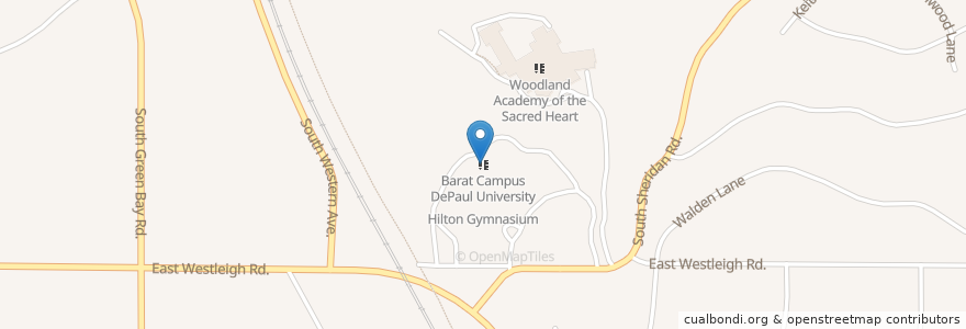 Mapa de ubicacion de Barat Campus DePaul University en États-Unis D'Amérique, Illinois, Lake Forest.