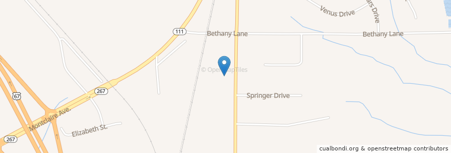 Mapa de ubicacion de Bethany Cemetery en United States, Illinois, Godfrey.