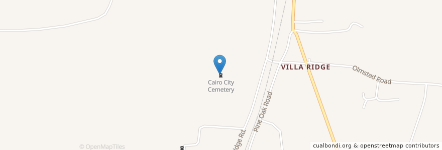 Mapa de ubicacion de Cairo City Cemetery en United States, Illinois, Pulaski County.