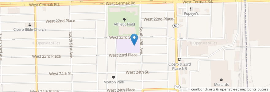 Mapa de ubicacion de Cicero Elementary School en الولايات المتّحدة الأمريكيّة, إلينوي, Cicero.