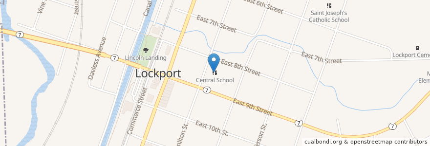 Mapa de ubicacion de Central School en 미국, 일리노이, Will County, Lockport.