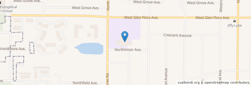 Mapa de ubicacion de Glenwood School en Amerika Birleşik Devletleri, Illinois, Waukegan.