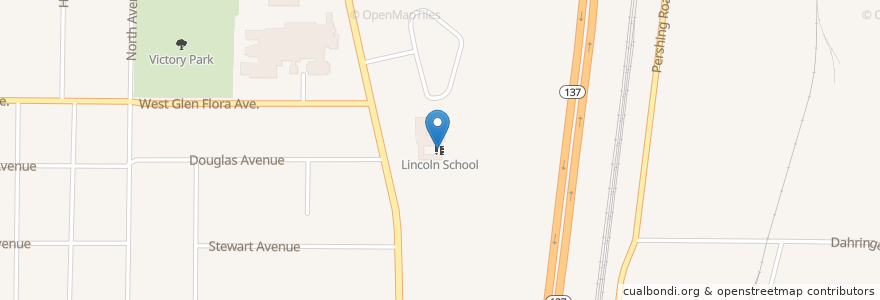 Mapa de ubicacion de Lincoln School en United States, Illinois, Waukegan.