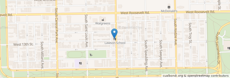 Mapa de ubicacion de Lawson School en Соединённые Штаты Америки, Иллинойс, Чикаго.