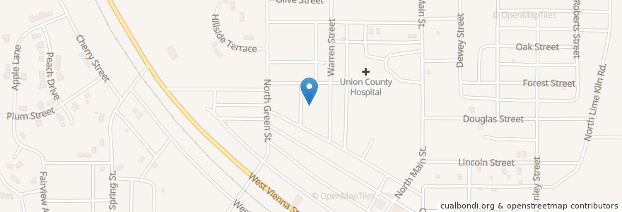 Mapa de ubicacion de Lincoln Elementary School en الولايات المتّحدة الأمريكيّة, إلينوي, Union County, Anna.