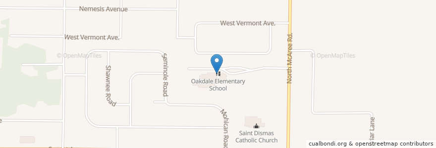 Mapa de ubicacion de Oakdale Elementary School en United States, Illinois, Waukegan.