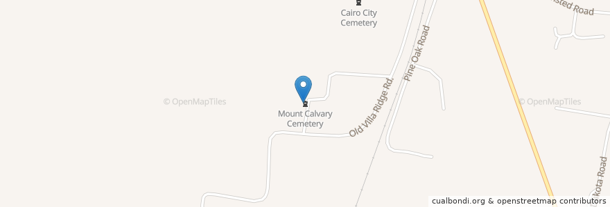 Mapa de ubicacion de Mount Calvary Cemetery en Amerika Syarikat, Illinois, Pulaski County.