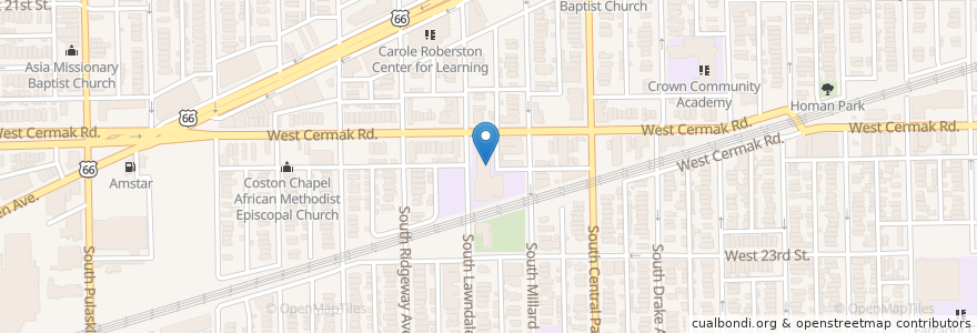 Mapa de ubicacion de Paderewski Elementary School en États-Unis D'Amérique, Illinois, Chicago.