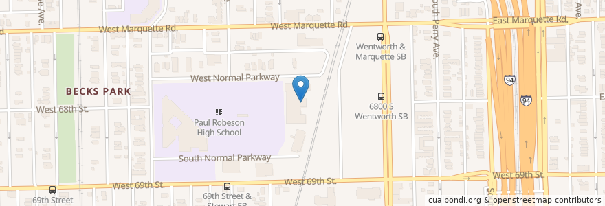 Mapa de ubicacion de Parker Community Academy en United States, Illinois, Chicago.