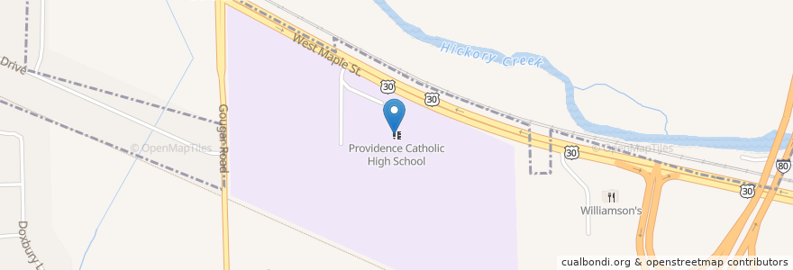 Mapa de ubicacion de Providence Catholic High School en ایالات متحده آمریکا, ایلینوی, Will County, New Lenox.