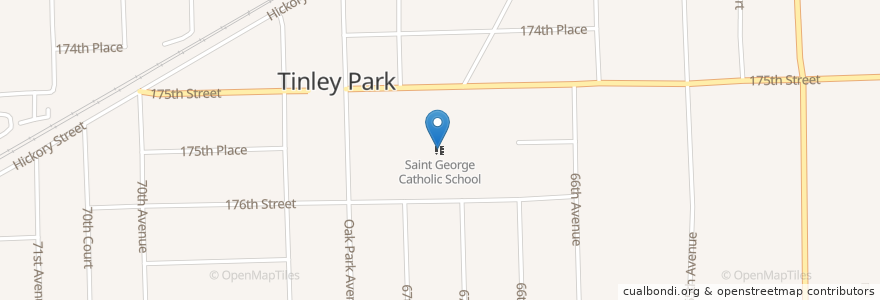 Mapa de ubicacion de Saint George Catholic School en United States, Illinois, Tinley Park.