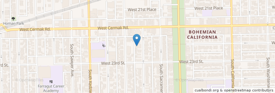Mapa de ubicacion de Saint Casimir High School en Stati Uniti D'America, Illinois, Chicago.