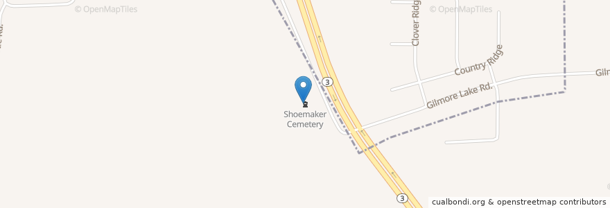 Mapa de ubicacion de Shoemaker Cemetery en Estados Unidos De América, Illinois, Monroe County.