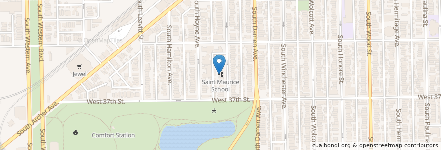 Mapa de ubicacion de Saint Maurice School en Estados Unidos De América, Illinois, Chicago.