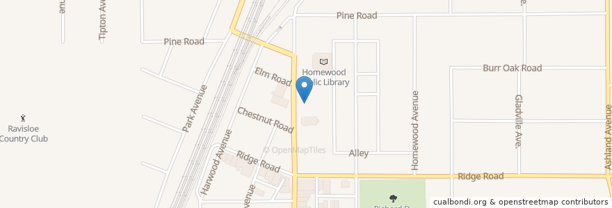Mapa de ubicacion de Saint Josephs School en Estados Unidos Da América, Illinois, Homewood.