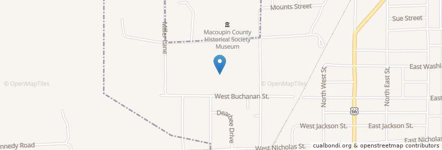 Mapa de ubicacion de West Elementary School en Amerika Birleşik Devletleri, Illinois, Macoupin County.