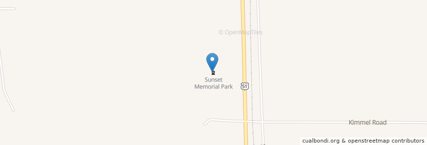 Mapa de ubicacion de Sunset Memorial Park en Estados Unidos De América, Illinois, Perry County.