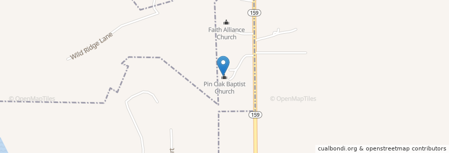 Mapa de ubicacion de Pin Oak Baptist Church en Соединённые Штаты Америки, Иллинойс, Fairview Heights.