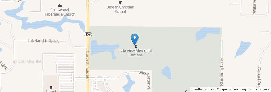 Mapa de ubicacion de Lakeview Memorial Gardens en United States, Illinois, Fairview Heights.