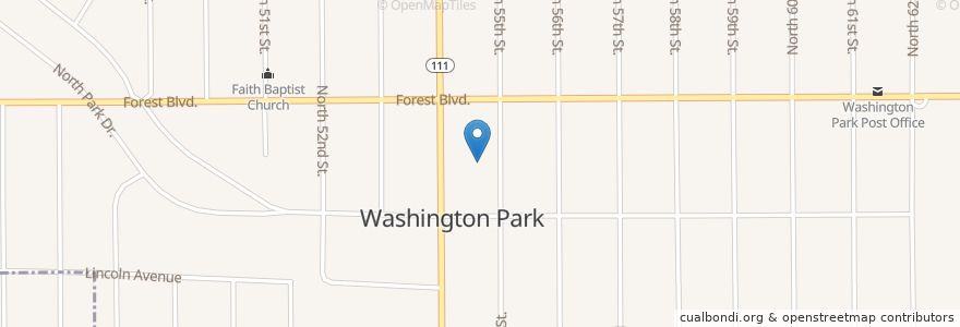 Mapa de ubicacion de Manners Elementary School en United States, Illinois, Washington Park.