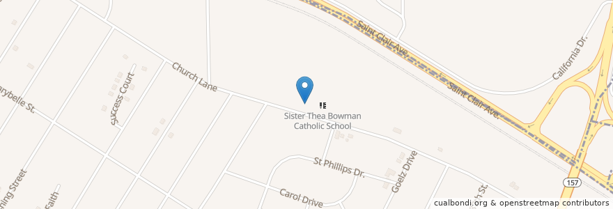 Mapa de ubicacion de Saint Phillip School en États-Unis D'Amérique, Illinois, East Saint Louis.