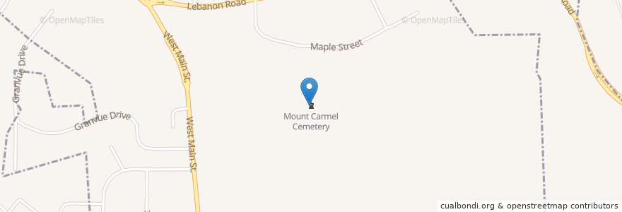 Mapa de ubicacion de Mount Carmel Cemetery en United States, Illinois, Belleville.