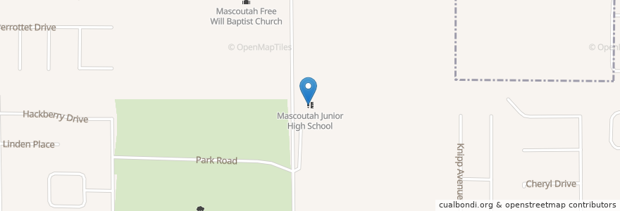 Mapa de ubicacion de Mascoutah Junior High School en Estados Unidos Da América, Illinois, Mascoutah.