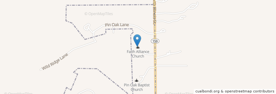 Mapa de ubicacion de Faith Alliance Church en Amerika Syarikat, Illinois, Fairview Heights.
