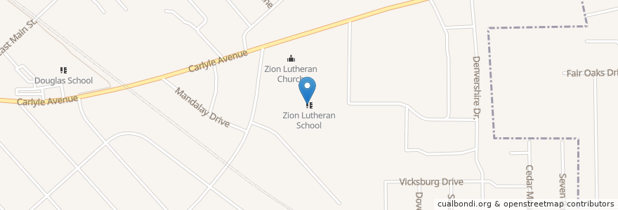 Mapa de ubicacion de Zion Lutheran School en États-Unis D'Amérique, Illinois, Belleville.